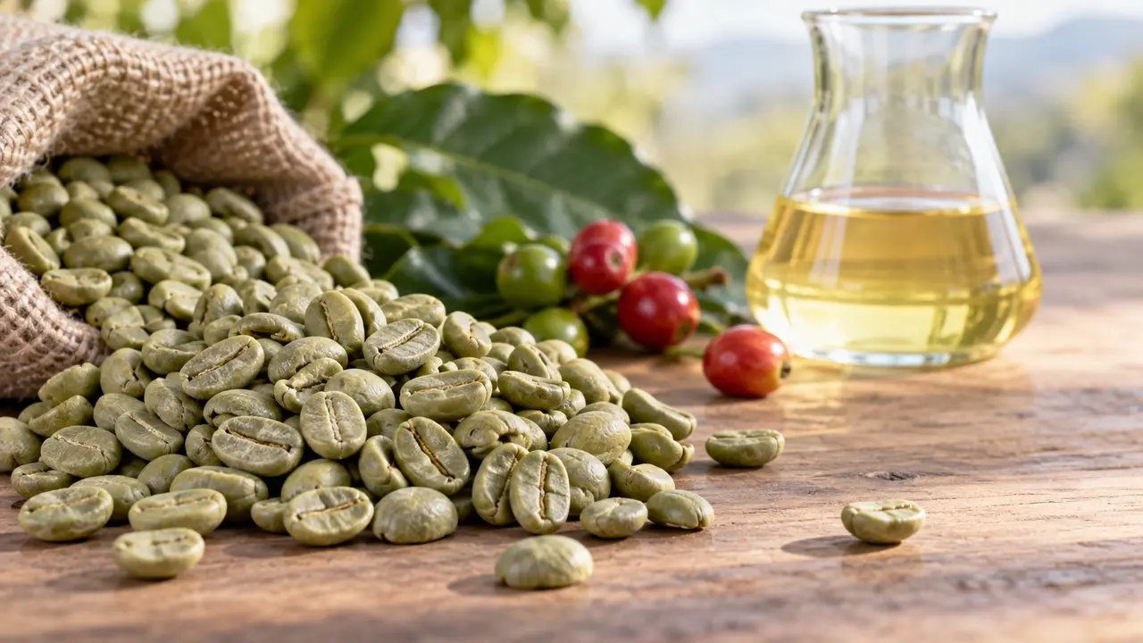 Green coffee bean dan cairan ekstrak tanpa label
