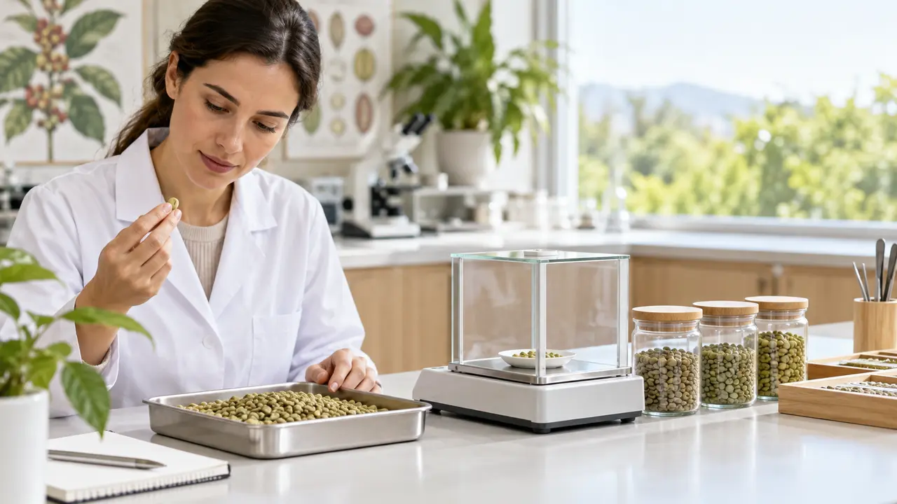 Pemeriksaan kandungan alami green coffee bean di laboratorium