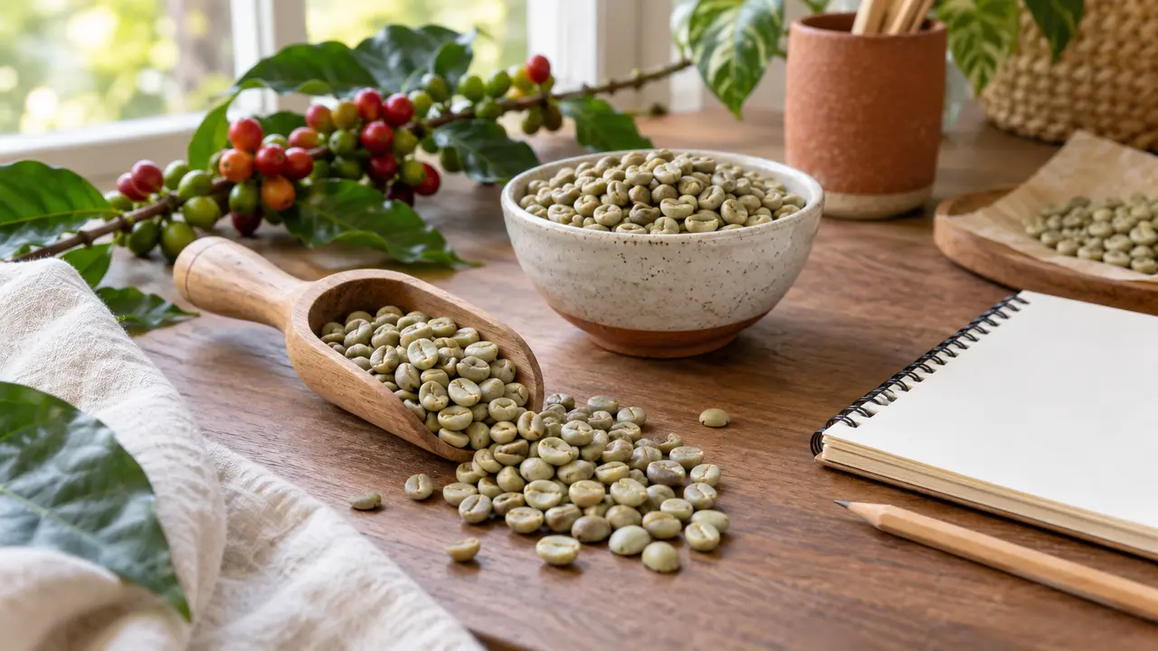 Green coffee bean dalam ruang belajar untuk pemula